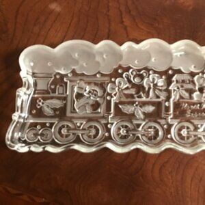 Christmas Santa Choo Choo Train Serving Platter